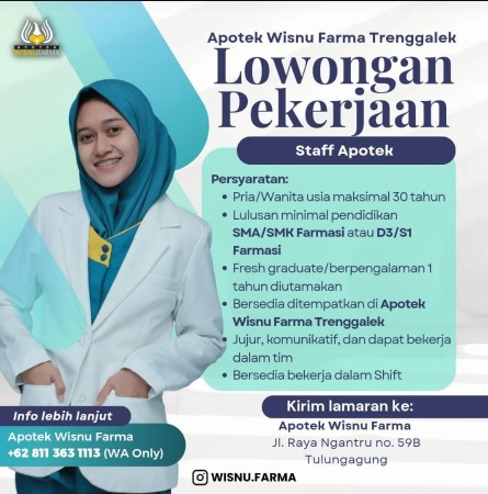 Lowongan Kerja Apotek WIsnu Farma Trenggalek