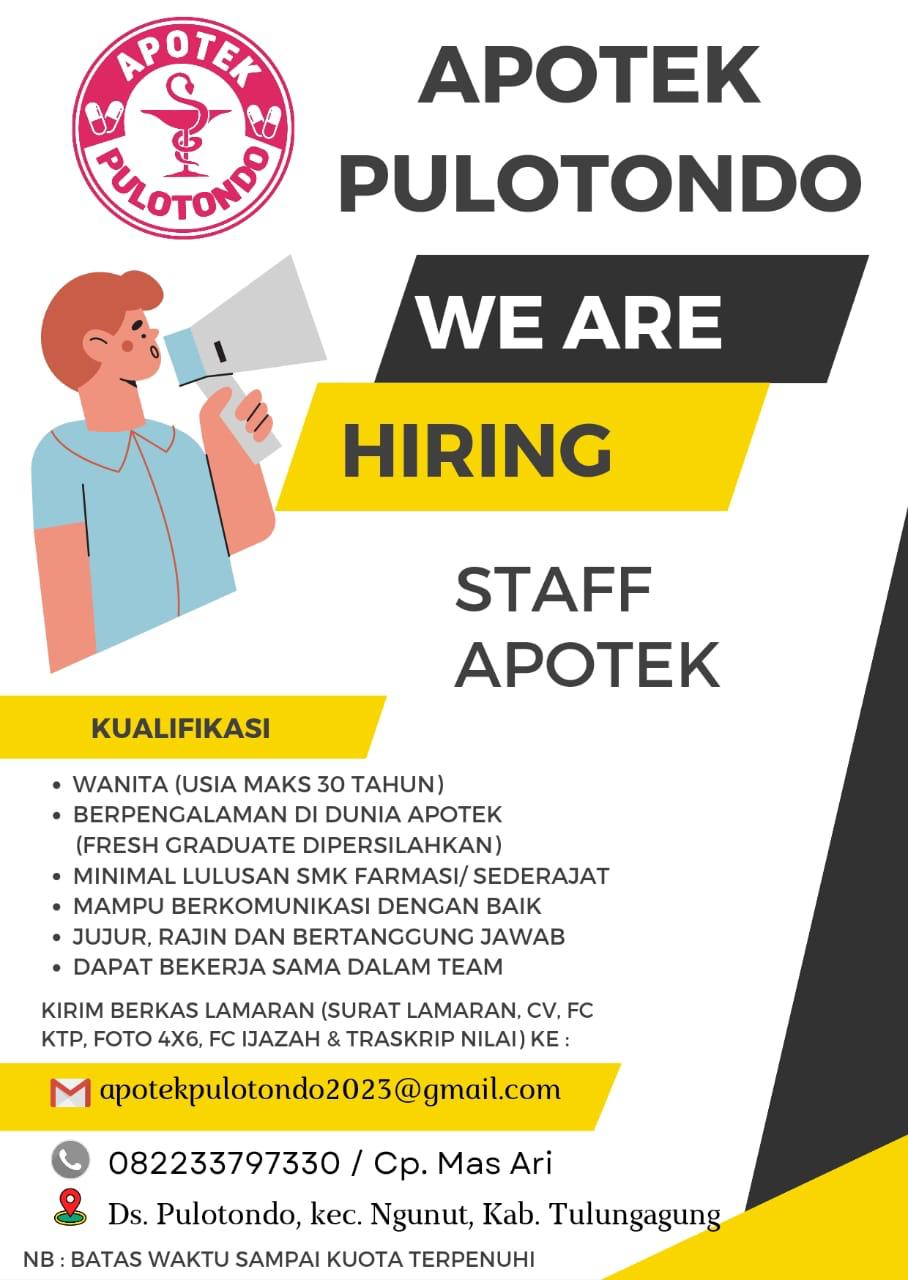 Lowongan Kerja Apotek Pulotondo