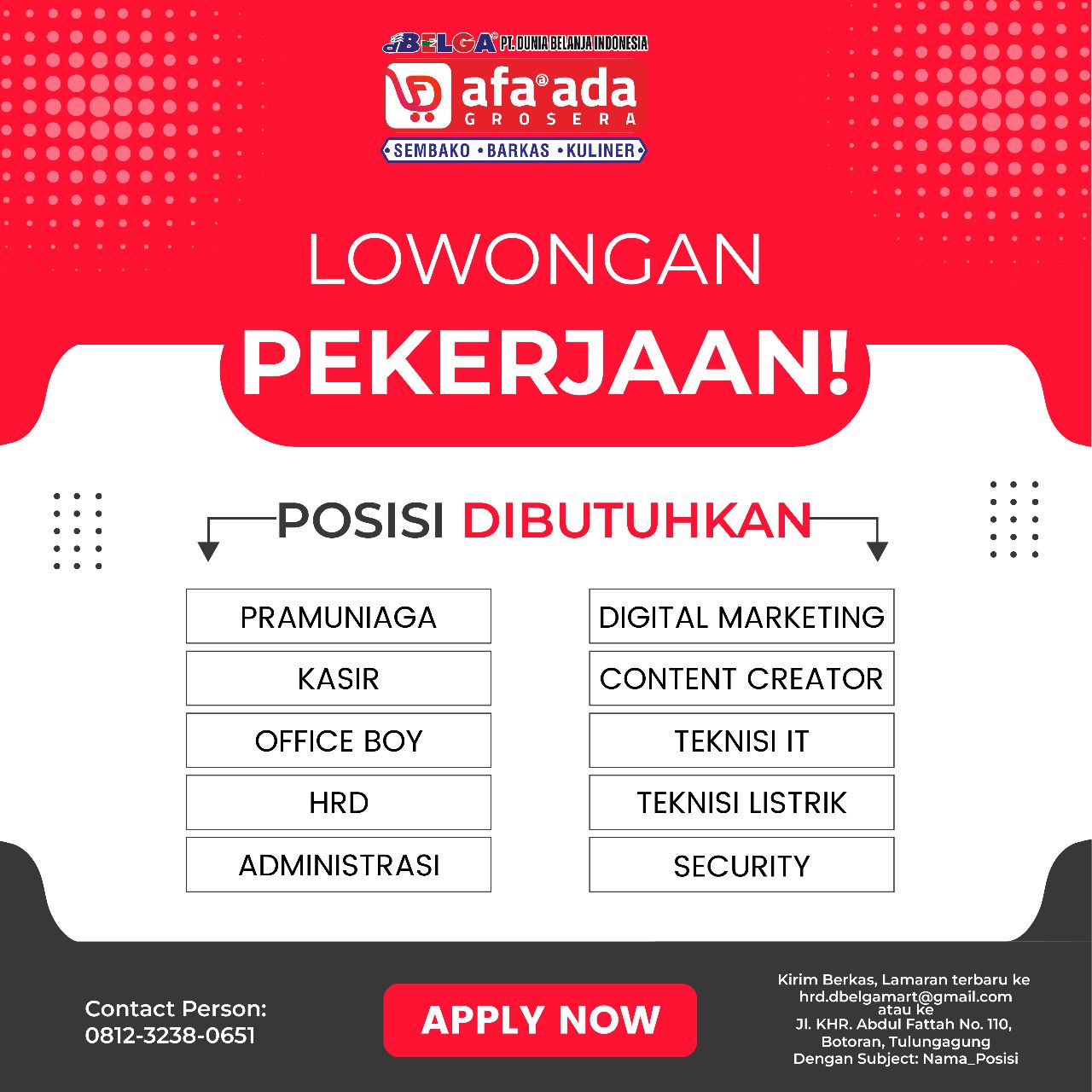 Lowongan Pekerjaan Afaada
